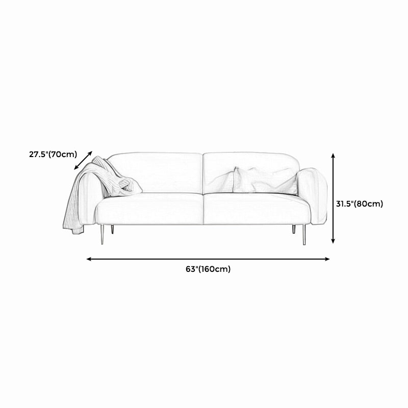 White/grey/green/pink Sofa with Pillow Back Latex/sponge Padded Fabric Clearhalo 'furn' 'furn_sofas' 'Furniture' 'furniture_sofas' 'kitchen' 'kitchen_sofas' 'Living Room Furniture' 'Sofa' 'sofas' 4795468