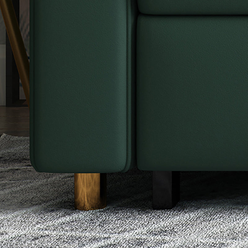 35.43"H Linen/Faux Leather Convertible Sleeper Square Arm Tufted Sofa Clearhalo 'furn' 'furn_sofas' 'Furniture' 'furniture_sofas' 'kitchen' 'kitchen_sofas' 'Living Room Furniture' 'Sofa' 'sofas' 4795487