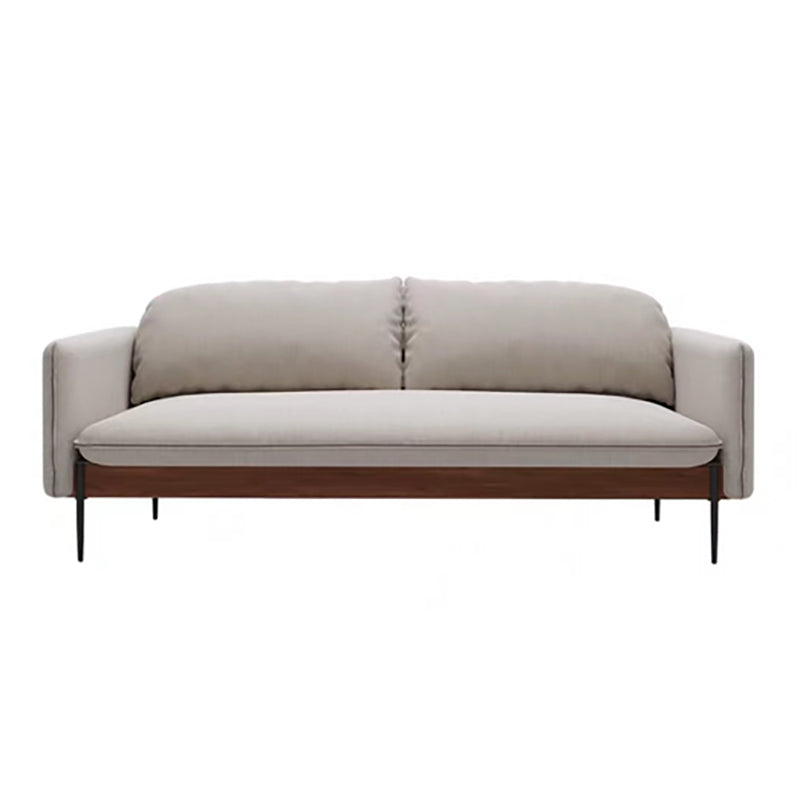 Cushions Square Arm Sofa Scandinavian 31.5" D x 31.5" H Linen Wooden Sofa Clearhalo 'furn' 'furn_sofas' 'Furniture' 'furniture_sofas' 'kitchen' 'kitchen_sofas' 'Living Room Furniture' 'Sofa' 'sofas' 4795514