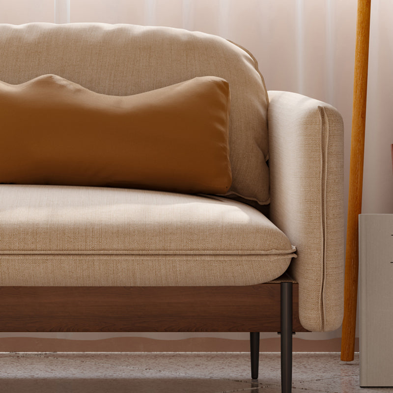 Cushions Square Arm Sofa Scandinavian 31.5" D x 31.5" H Linen Wooden Sofa Clearhalo 'furn' 'furn_sofas' 'Furniture' 'furniture_sofas' 'kitchen' 'kitchen_sofas' 'Living Room Furniture' 'Sofa' 'sofas' 4795517