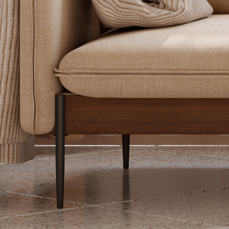 Cushions Square Arm Sofa Scandinavian 31.5" D x 31.5" H Linen Wooden Sofa Clearhalo 'furn' 'furn_sofas' 'Furniture' 'furniture_sofas' 'kitchen' 'kitchen_sofas' 'Living Room Furniture' 'Sofa' 'sofas' 4795519