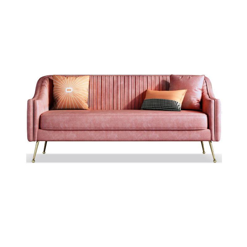 Faux Leather Modern Sofa 31 "W Sloped Arm Sofa for Living Room 77"L x 31.5"W x 32"H Red Clearhalo 'furn' 'furn_sofas' 'Furniture' 'furniture_sofas' 'kitchen' 'kitchen_sofas' 'Living Room Furniture' 'Sofa' 'sofas' 4795533