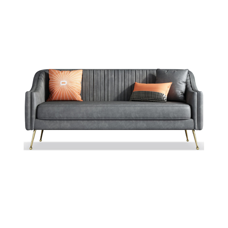 Faux Leather Modern Sofa 31 "W Sloped Arm Sofa for Living Room Clearhalo 'furn' 'furn_sofas' 'Furniture' 'furniture_sofas' 'kitchen' 'kitchen_sofas' 'Living Room Furniture' 'Sofa' 'sofas' 4795535