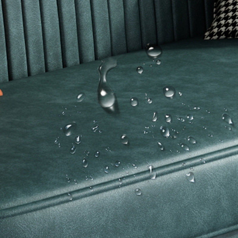 Faux Leather Modern Sofa 31 "W Sloped Arm Sofa for Living Room Clearhalo 'furn' 'furn_sofas' 'Furniture' 'furniture_sofas' 'kitchen' 'kitchen_sofas' 'Living Room Furniture' 'Sofa' 'sofas' 4795539