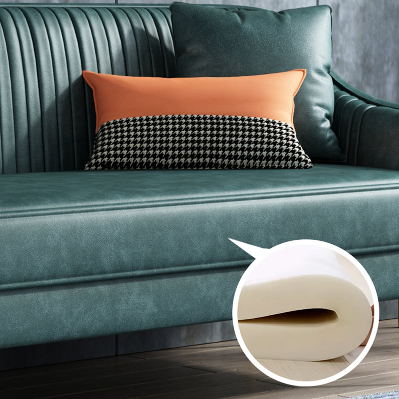 Faux Leather Modern Sofa 31 "W Sloped Arm Sofa for Living Room Clearhalo 'furn' 'furn_sofas' 'Furniture' 'furniture_sofas' 'kitchen' 'kitchen_sofas' 'Living Room Furniture' 'Sofa' 'sofas' 4795540