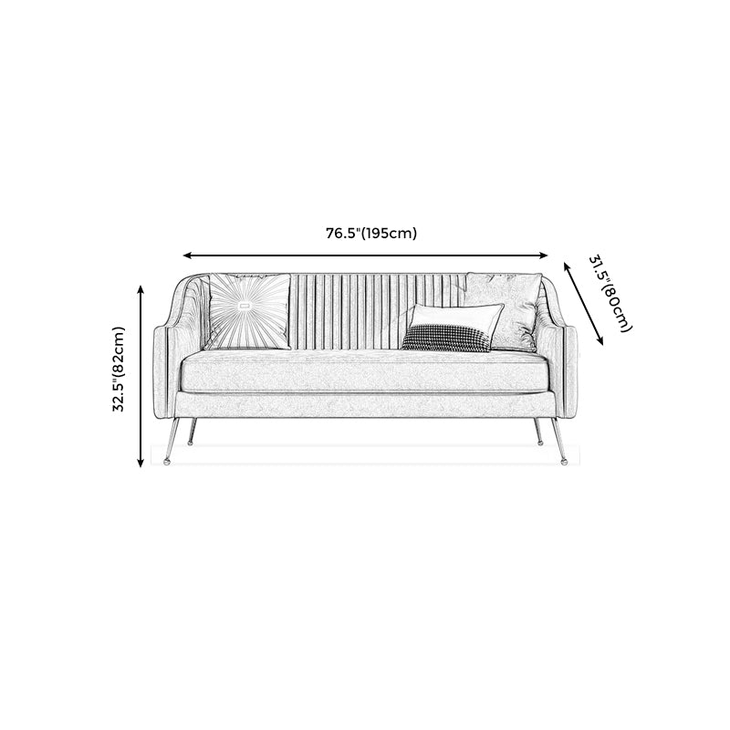 Faux Leather Modern Sofa 31 "W Sloped Arm Sofa for Living Room Clearhalo 'furn' 'furn_sofas' 'Furniture' 'furniture_sofas' 'kitchen' 'kitchen_sofas' 'Living Room Furniture' 'Sofa' 'sofas' 4795548