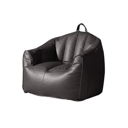 Contemporary Faux Leather Pillow Top Arm Sofa Sewn Pillow Back Sofa for Apartment 35"L x 31.5"W x 27"H Dark Gray-Black Clearhalo 'furn' 'furn_sofas' 'Furniture' 'furniture_sofas' 'kitchen' 'kitchen_sofas' 'Living Room Furniture' 'Sofa' 'sofas' 4795560