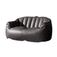 Contemporary Faux Leather Pillow Top Arm Sofa Sewn Pillow Back Sofa for Apartment 51"L x 32"W x 26"H Dark Gray-Black Clearhalo 'furn' 'furn_sofas' 'Furniture' 'furniture_sofas' 'kitchen' 'kitchen_sofas' 'Living Room Furniture' 'Sofa' 'sofas' 4795561