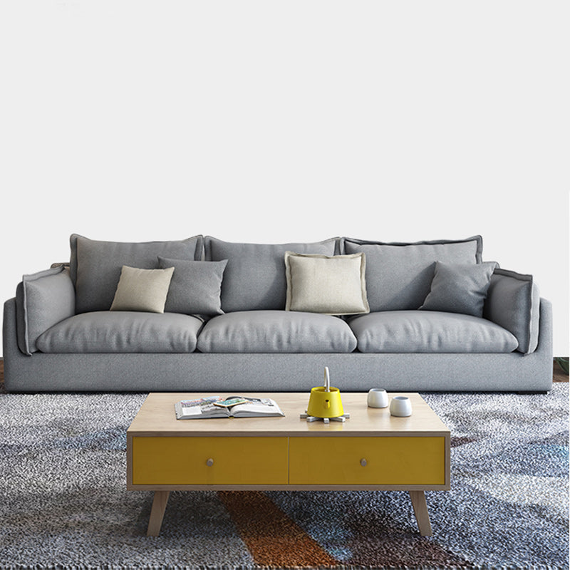 Fabric Living Room Pillow Top Arm Standard Cushions Light-grey Settee 27''H x 83''L x 35''W Clearhalo 'Furniture' 'furniture_sofas' 'kitchen' 'kitchen_sofas' 'Living Room Furniture' 'Sofa' 'sofas' 4795569