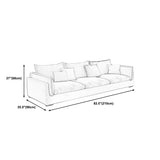 Fabric Living Room Pillow Top Arm Standard Cushions Light-grey Settee Clearhalo 'Furniture' 'furniture_sofas' 'kitchen' 'kitchen_sofas' 'Living Room Furniture' 'Sofa' 'sofas' 4795580