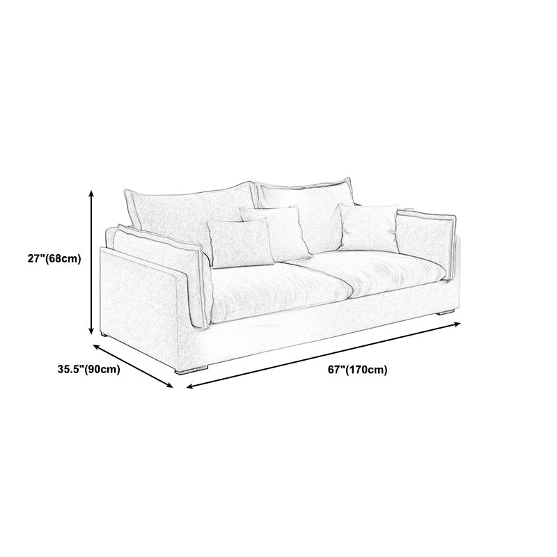 Fabric Living Room Pillow Top Arm Standard Cushions Light-grey Settee Clearhalo 'Furniture' 'furniture_sofas' 'kitchen' 'kitchen_sofas' 'Living Room Furniture' 'Sofa' 'sofas' 4795581