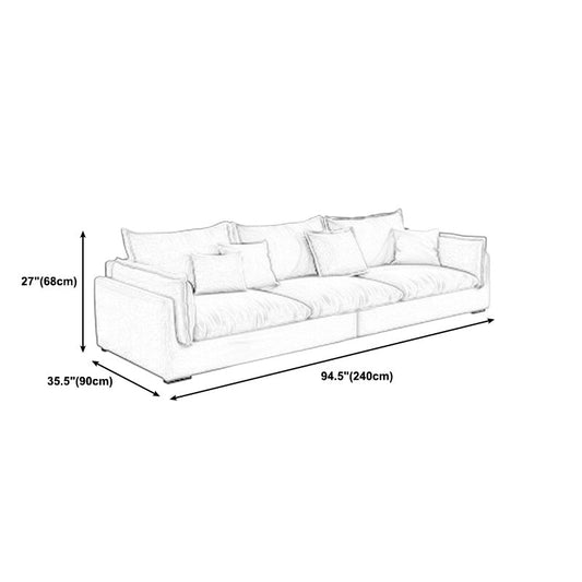 Fabric Living Room Pillow Top Arm Standard Cushions Light-grey Settee Clearhalo 'Furniture' 'furniture_sofas' 'kitchen' 'kitchen_sofas' 'Living Room Furniture' 'Sofa' 'sofas' 4795582