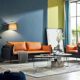 Modern Style Square Armrest Sponge Cushion Wear Resistant Napa Leather Sofa Clearhalo 'furn' 'furn_sofas' 'Furniture' 'furniture_sofas' 'kitchen' 'kitchen_sofas' 'Living Room Furniture' 'Sofa' 'sofas' 4795595