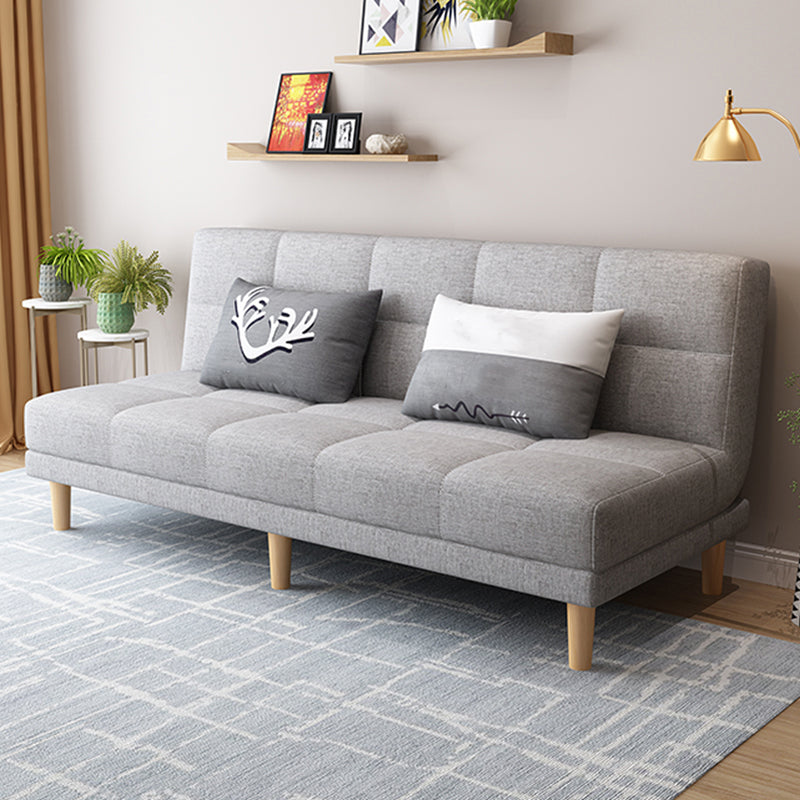 70.87" W √ó 26.77" D √ó 30.31" H Biscuit Back Armless Sofa with Convertible Grey Linen Blend Clearhalo 'furn' 'furn_sofas' 'Furniture' 'furniture_sofas' 'kitchen' 'kitchen_sofas' 'Living Room Furniture' 'Sofa' 'sofas' 4795603