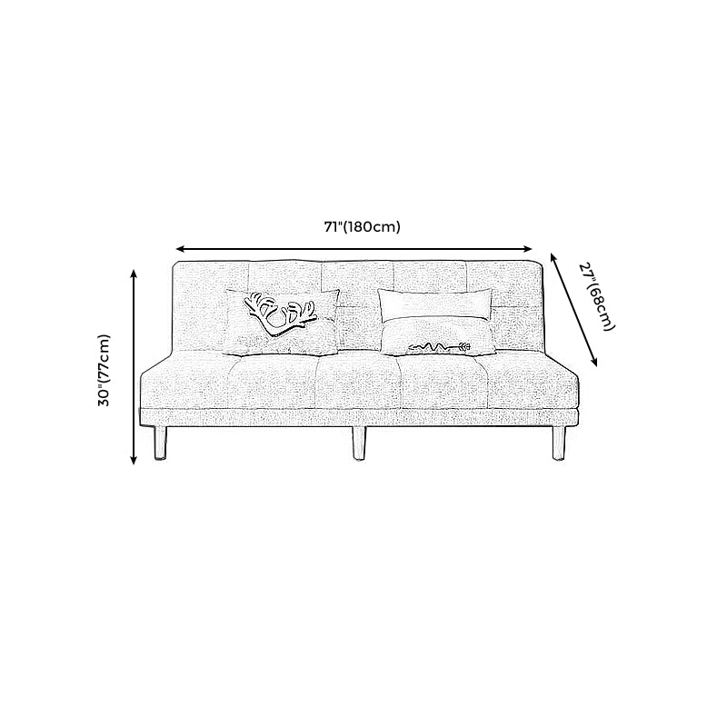 70.87" W √ó 26.77" D √ó 30.31" H Biscuit Back Armless Sofa with Convertible Clearhalo 'furn' 'furn_sofas' 'Furniture' 'furniture_sofas' 'kitchen' 'kitchen_sofas' 'Living Room Furniture' 'Sofa' 'sofas' 4795627