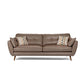 Genuine Leather Flared Arm Sofa Modern Jewel-tuft Wood Legs Sofa Clearhalo 'furn' 'furn_sofas' 'Furniture' 'furniture_sofas' 'kitchen' 'kitchen_sofas' 'Living Room Furniture' 'Sofa' 'sofas' 4795635