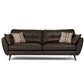 Genuine Leather Flared Arm Sofa Modern Jewel-tuft Wood Legs Sofa 89"L x 35"W x 35"H Clearhalo 'furn' 'furn_sofas' 'Furniture' 'furniture_sofas' 'kitchen' 'kitchen_sofas' 'Living Room Furniture' 'Sofa' 'sofas' 4795644