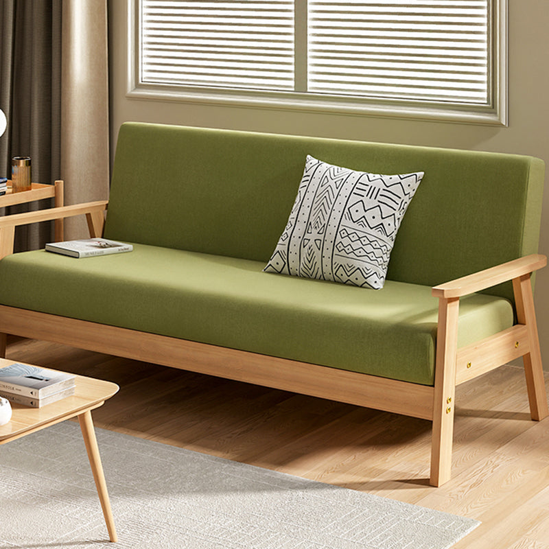 Fabric Square Arm Slipcovered 2/3 Seat Sofa with Wooden Based Solid Color Sofa Clearhalo 'furn' 'furn_sofas' 'Furniture' 'furniture_sofas' 'kitchen' 'kitchen_sofas' 'Living Room Furniture' 'Sofa' 'sofas' 4795649