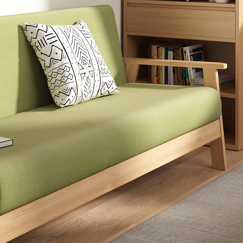 Fabric Square Arm Slipcovered 2/3 Seat Sofa with Wooden Based Solid Color Sofa Clearhalo 'furn' 'furn_sofas' 'Furniture' 'furniture_sofas' 'kitchen' 'kitchen_sofas' 'Living Room Furniture' 'Sofa' 'sofas' 4795660