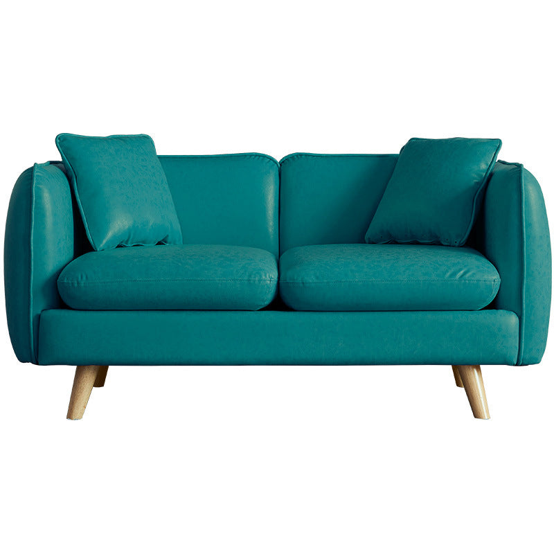 Tuxedo Arm Sofa Nordic 30.31" D x 25.2" H Faux Leather Seating Clearhalo 'furn' 'furn_sofas' 'Furniture' 'furniture_sofas' 'kitchen' 'kitchen_sofas' 'Living Room Furniture' 'Sofa' 'sofas' 4795671