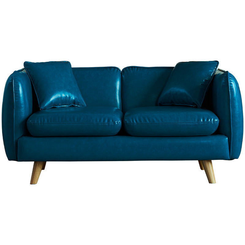 Tuxedo Arm Sofa Nordic 30.31" D x 25.2" H Faux Leather Seating Clearhalo 'furn' 'furn_sofas' 'Furniture' 'furniture_sofas' 'kitchen' 'kitchen_sofas' 'Living Room Furniture' 'Sofa' 'sofas' 4795672
