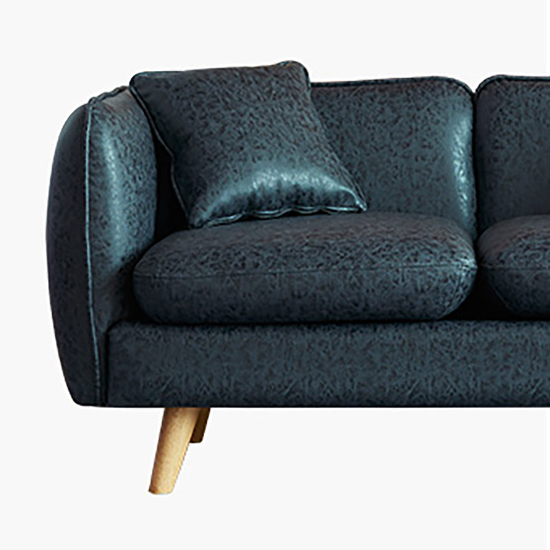 Tuxedo Arm Sofa Nordic 30.31" D x 25.2" H Faux Leather Seating Clearhalo 'furn' 'furn_sofas' 'Furniture' 'furniture_sofas' 'kitchen' 'kitchen_sofas' 'Living Room Furniture' 'Sofa' 'sofas' 4795673