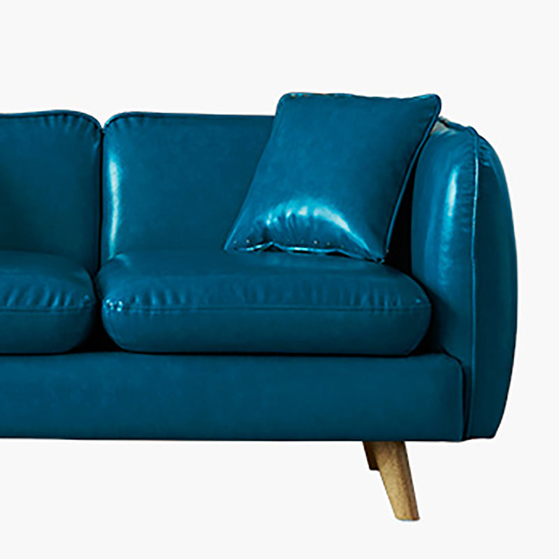 Tuxedo Arm Sofa Nordic 30.31" D x 25.2" H Faux Leather Seating Clearhalo 'furn' 'furn_sofas' 'Furniture' 'furniture_sofas' 'kitchen' 'kitchen_sofas' 'Living Room Furniture' 'Sofa' 'sofas' 4795676