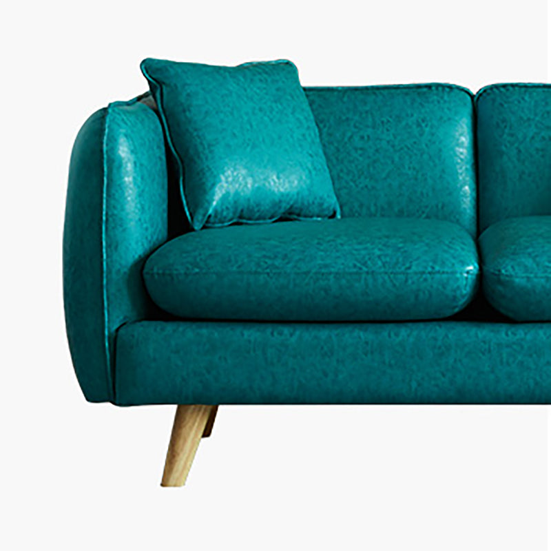 Tuxedo Arm Sofa Nordic 30.31" D x 25.2" H Faux Leather Seating Clearhalo 'furn' 'furn_sofas' 'Furniture' 'furniture_sofas' 'kitchen' 'kitchen_sofas' 'Living Room Furniture' 'Sofa' 'sofas' 4795677