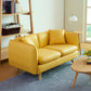 Tuxedo Arm Sofa Nordic 30.31" D x 25.2" H Faux Leather Seating 55"L x 30"W x 26"H Yellow Clearhalo 'furn' 'furn_sofas' 'Furniture' 'furniture_sofas' 'kitchen' 'kitchen_sofas' 'Living Room Furniture' 'Sofa' 'sofas' 4795683