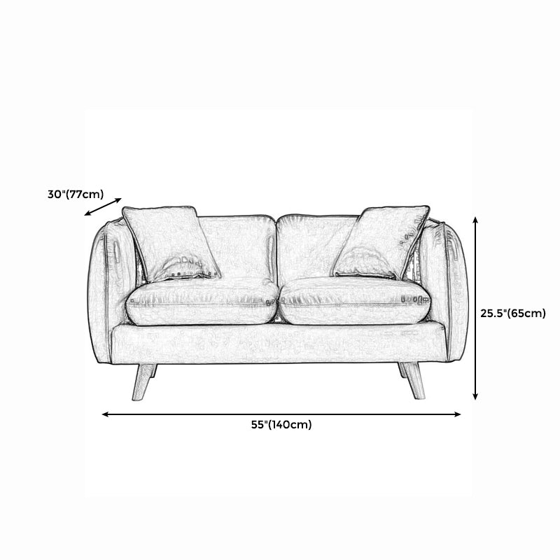 Tuxedo Arm Sofa Nordic 30.31" D x 25.2" H Faux Leather Seating Clearhalo 'furn' 'furn_sofas' 'Furniture' 'furniture_sofas' 'kitchen' 'kitchen_sofas' 'Living Room Furniture' 'Sofa' 'sofas' 4795691