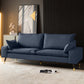 Imitated Leather Upholstered Sofa with Pillow Back Latex/sponge Padding Navy Clearhalo 'Furniture' 'furniture_sofas' 'kitchen' 'kitchen_sofas' 'Living Room Furniture' 'Sofa' 'sofas' 4795703