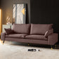 Imitated Leather Upholstered Sofa with Pillow Back Latex/sponge Padding Purple Clearhalo 'Furniture' 'furniture_sofas' 'kitchen' 'kitchen_sofas' 'Living Room Furniture' 'Sofa' 'sofas' 4795708