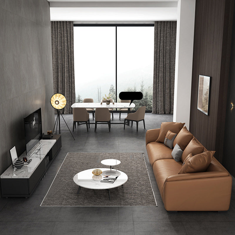 Contemporary Standard Sofa Pillow Top Arm Bench Seating with Pillows Clearhalo 'furn' 'furn_sofas' 'Furniture' 'furniture_sofas' 'kitchen' 'kitchen_sofas' 'Living Room Furniture' 'Sofa' 'sofas' 4795714