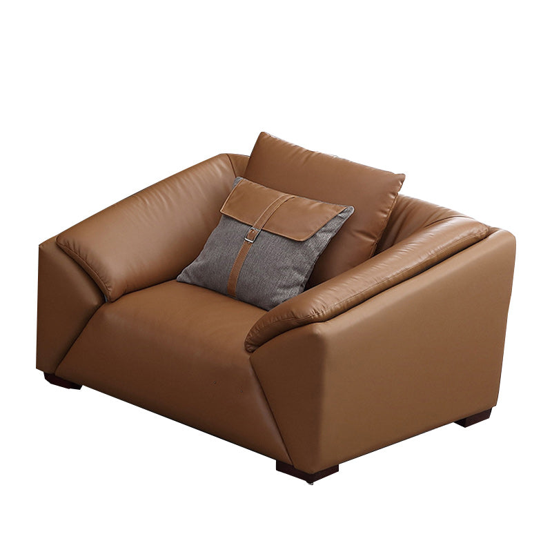 Contemporary Standard Sofa Pillow Top Arm Bench Seating with Pillows 47"L x 41"W x 31"H Faux Leather Clearhalo 'furn' 'furn_sofas' 'Furniture' 'furniture_sofas' 'kitchen' 'kitchen_sofas' 'Living Room Furniture' 'Sofa' 'sofas' 4795717