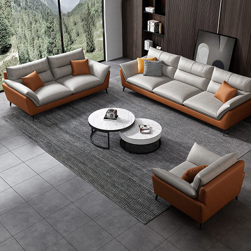 34.65" H Scandinavian Standard Pillow Top Arm Sofa With Biscuit Back Clearhalo 'furn' 'furn_sofas' 'Furniture' 'furniture_sofas' 'kitchen' 'kitchen_sofas' 'Living Room Furniture' 'Sofa' 'sofas' 4795727