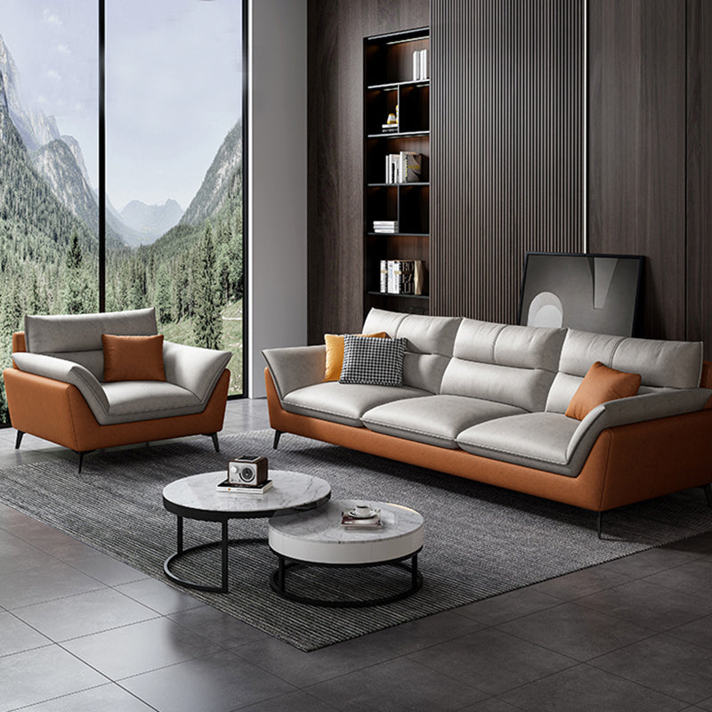 34.65" H Scandinavian Standard Pillow Top Arm Sofa With Biscuit Back Clearhalo 'furn' 'furn_sofas' 'Furniture' 'furniture_sofas' 'kitchen' 'kitchen_sofas' 'Living Room Furniture' 'Sofa' 'sofas' 4795728