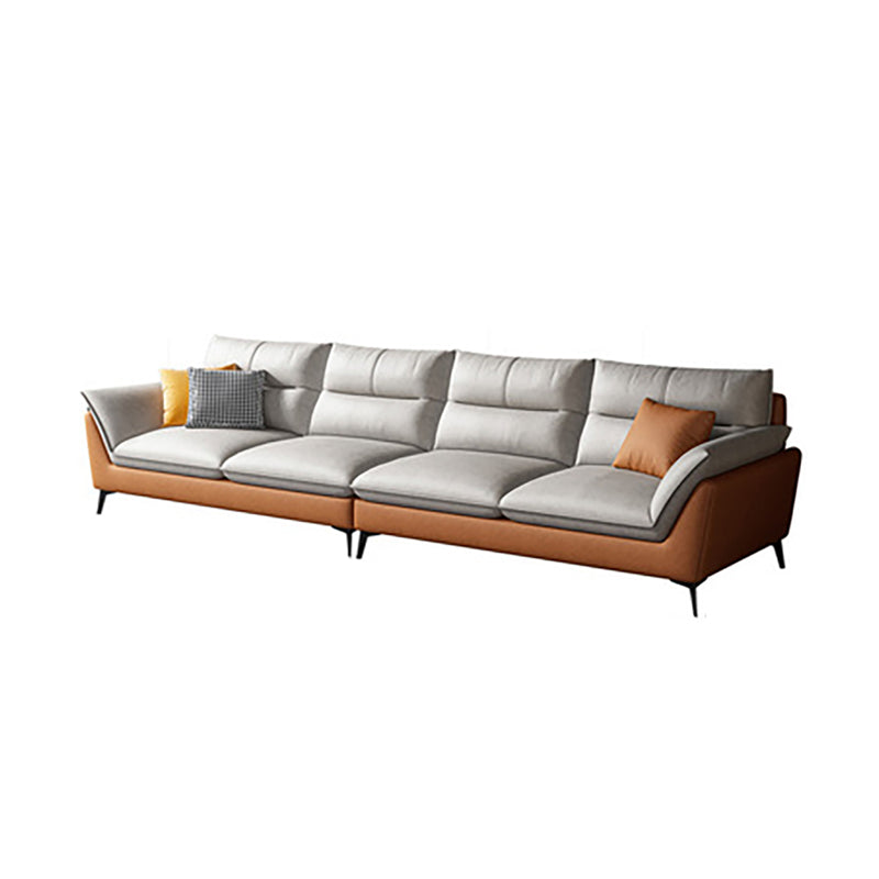 34.65" H Scandinavian Standard Pillow Top Arm Sofa With Biscuit Back 102"L x 35"W x 35"H Clearhalo 'furn' 'furn_sofas' 'Furniture' 'furniture_sofas' 'kitchen' 'kitchen_sofas' 'Living Room Furniture' 'Sofa' 'sofas' 4795733