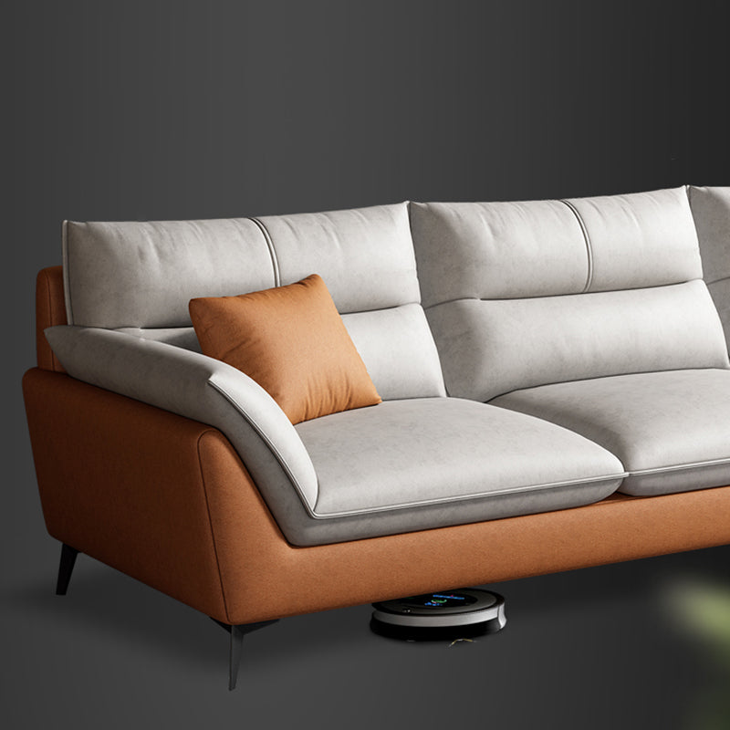 34.65" H Scandinavian Standard Pillow Top Arm Sofa With Biscuit Back Clearhalo 'furn' 'furn_sofas' 'Furniture' 'furniture_sofas' 'kitchen' 'kitchen_sofas' 'Living Room Furniture' 'Sofa' 'sofas' 4795735
