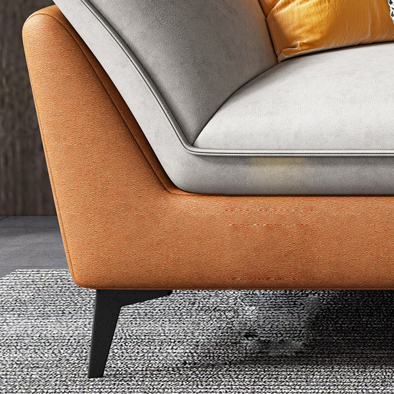 34.65" H Scandinavian Standard Pillow Top Arm Sofa With Biscuit Back Clearhalo 'furn' 'furn_sofas' 'Furniture' 'furniture_sofas' 'kitchen' 'kitchen_sofas' 'Living Room Furniture' 'Sofa' 'sofas' 4795736