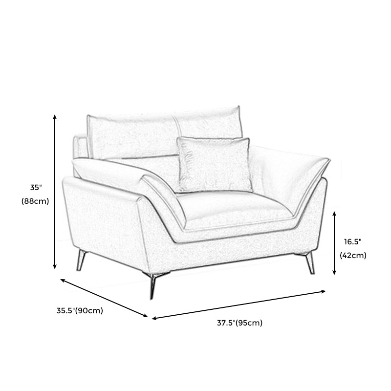34.65" H Scandinavian Standard Pillow Top Arm Sofa With Biscuit Back Clearhalo 'furn' 'furn_sofas' 'Furniture' 'furniture_sofas' 'kitchen' 'kitchen_sofas' 'Living Room Furniture' 'Sofa' 'sofas' 4795737