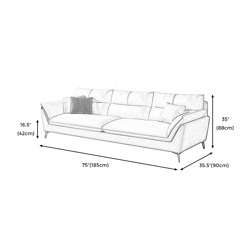 34.65" H Scandinavian Standard Pillow Top Arm Sofa With Biscuit Back Clearhalo 'furn' 'furn_sofas' 'Furniture' 'furniture_sofas' 'kitchen' 'kitchen_sofas' 'Living Room Furniture' 'Sofa' 'sofas' 4795738