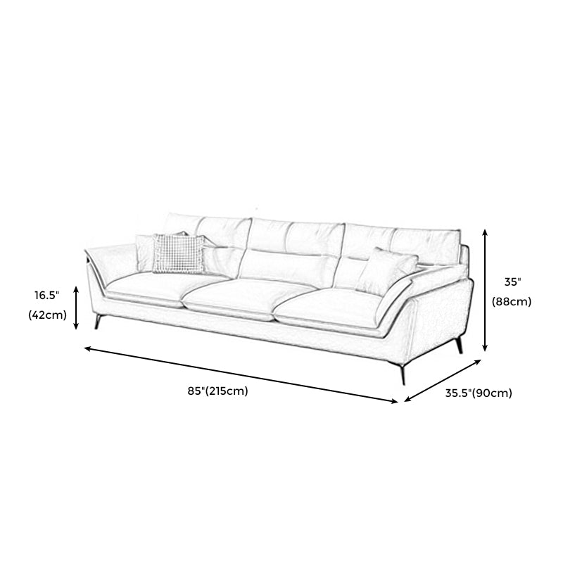 34.65" H Scandinavian Standard Pillow Top Arm Sofa With Biscuit Back Clearhalo 'furn' 'furn_sofas' 'Furniture' 'furniture_sofas' 'kitchen' 'kitchen_sofas' 'Living Room Furniture' 'Sofa' 'sofas' 4795739