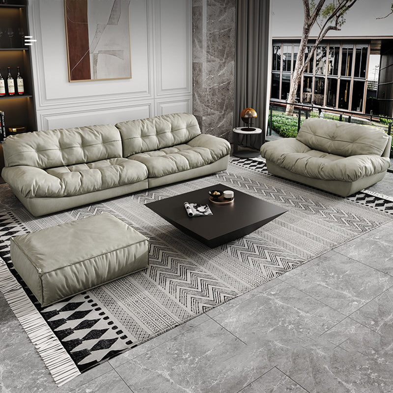 Modern Style Sofa with Pillow Back Sponge Cushion Frosted Velvet & Imitation Leather Clearhalo 'furn' 'furn_sofas' 'Furniture' 'furniture_sofas' 'kitchen' 'kitchen_sofas' 'Living Room Furniture' 'Sofa' 'sofas' 4795764