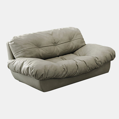 Modern Style Sofa with Pillow Back Sponge Cushion Frosted Velvet & Imitation Leather 54"L x 44"W x 31.5"H Clearhalo 'furn' 'furn_sofas' 'Furniture' 'furniture_sofas' 'kitchen' 'kitchen_sofas' 'Living Room Furniture' 'Sofa' 'sofas' 4795767
