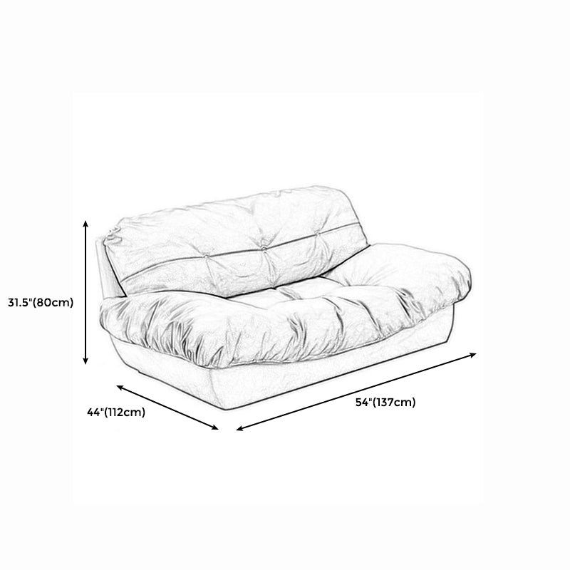 Modern Style Sofa with Pillow Back Sponge Cushion Frosted Velvet & Imitation Leather Clearhalo 'furn' 'furn_sofas' 'Furniture' 'furniture_sofas' 'kitchen' 'kitchen_sofas' 'Living Room Furniture' 'Sofa' 'sofas' 4795773