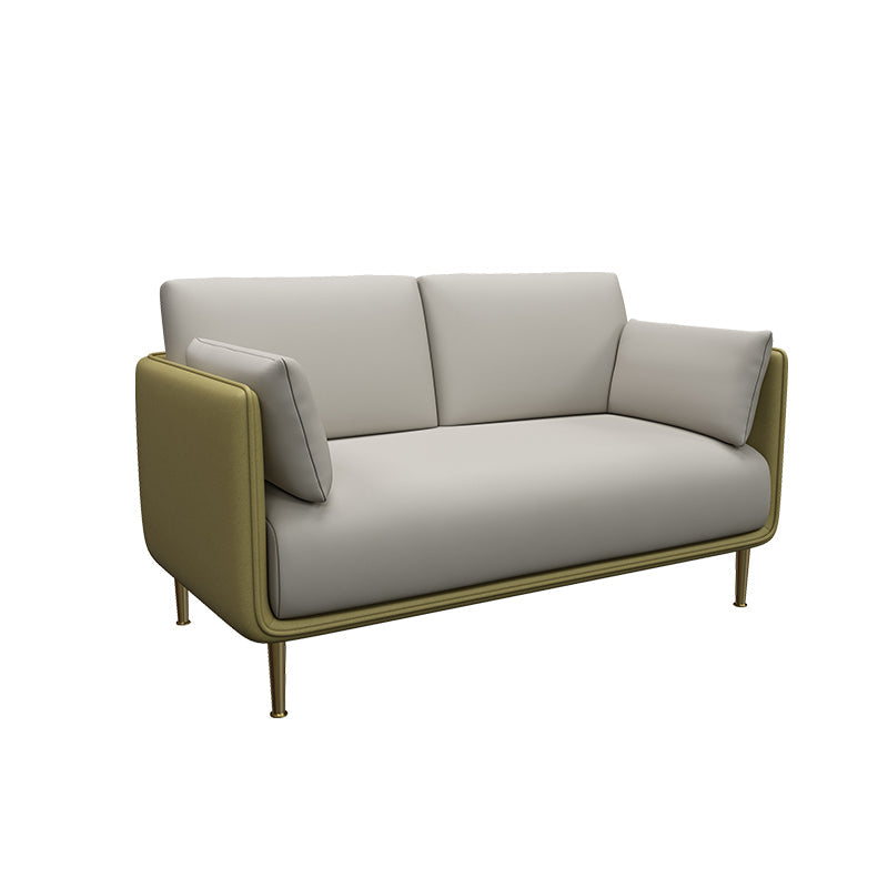 Contemporary Fabric Cushions Sofa 33.46"High Pillow Top Arm Sofa for Restaurant 47"L x 28"W x 33"H Yellow Clearhalo 'furn' 'furn_sofas' 'Furniture' 'furniture_sofas' 'kitchen' 'kitchen_sofas' 'Living Room Furniture' 'Sofa' 'sofas' 4795783