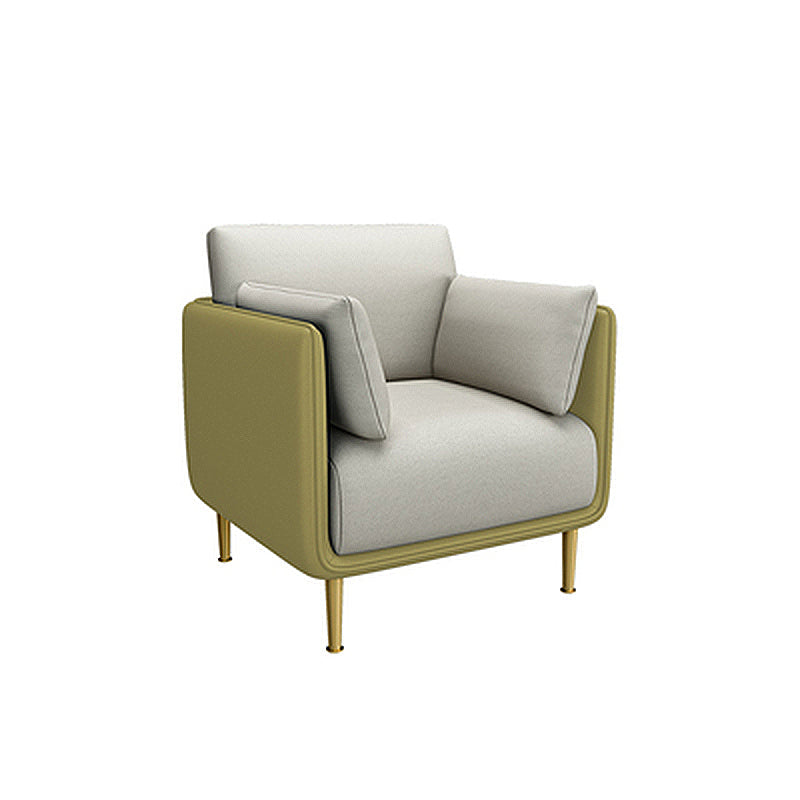 Contemporary Fabric Cushions Sofa 33.46"High Pillow Top Arm Sofa for Restaurant 31.5"L x 27.5"W x 33.5"H Yellow Clearhalo 'furn' 'furn_sofas' 'Furniture' 'furniture_sofas' 'kitchen' 'kitchen_sofas' 'Living Room Furniture' 'Sofa' 'sofas' 4795788