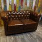 Vintage Leather Chesterfield Sofa 29.53"High Rolled Arm Sofa for Cafe 55.1"L x 27.6"W x 29.5"H Coffee Clearhalo 'furn' 'furn_sofas' 'Furniture' 'furniture_sofas' 'kitchen' 'kitchen_sofas' 'Living Room Furniture' 'Sofa' 'sofas' 4795797