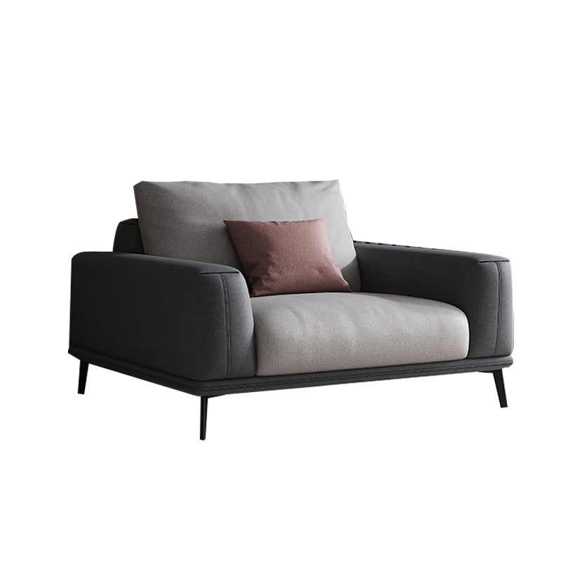 Fabric Living Room Square Arm Standard Cushions Light-grey Settee Clearhalo 'furn' 'furn_sofas' 'Furniture' 'furniture_sofas' 'kitchen' 'kitchen_sofas' 'Living Room Furniture' 'Sofa' 'sofas' 4795814