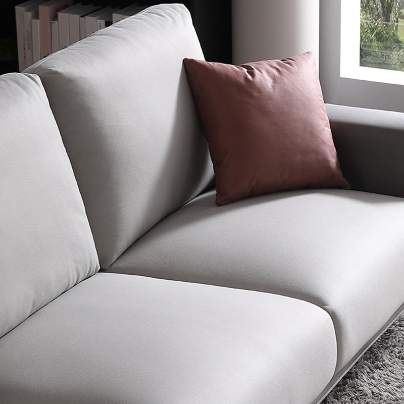 Fabric Living Room Square Arm Standard Cushions Light-grey Settee Clearhalo 'furn' 'furn_sofas' 'Furniture' 'furniture_sofas' 'kitchen' 'kitchen_sofas' 'Living Room Furniture' 'Sofa' 'sofas' 4795816